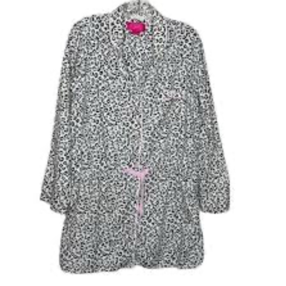 Victoria's Secret Animal Lepoard Flannel Nightgown M Sleep Shirt Lounge
